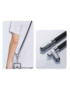XUNDD XUNDD Crossbody Lanyard with Built-in Cable (USB-C Compatible with Lightning) 27W Charging Cable, Body Neck Lanyard for Compatible with iPhone 14 Pro Max, iPhone 14 Plus, 14 Pro, 13 Pro Max, 13 Pro, etc (1.2M) (Black)  - Image 1