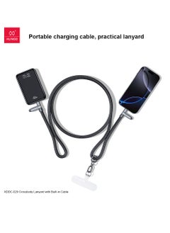 XUNDD XUNDD Crossbody Lanyard with Built-in Cable (USB-C Compatible with Lightning) 27W Charging Cable, Body Neck Lanyard for Compatible with iPhone 14 Pro Max, iPhone 14 Plus, 14 Pro, 13 Pro Max, 13 Pro, etc (1.2M) (Black)  - Image 2