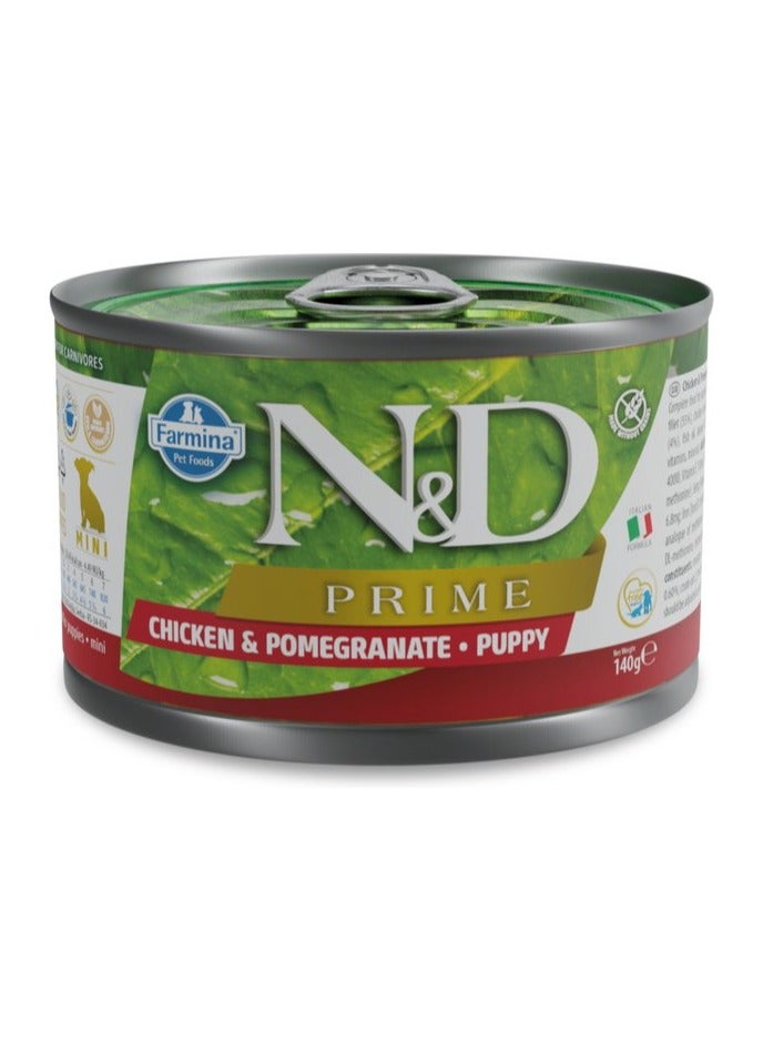 طعام معلب ان دي بالدجاج والرمان للكلاب صغيرة الحجم من فارمينا - 140 جم