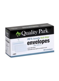 Quality Park #6 3/4 Self-Seal Security Envelopes, Security Tint And Pattern, Redi-Strip Closure, 24-Lb White Wove, 3-5/8 X 6-1/2, 100/Box (Qua10417)  - Image 1