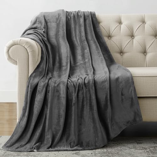 Utopia Bedding Fleece Blanket Throw Size Grey 300GSM Luxury Anti-Static Fuzzy Soft Microfiber Blanket for Couch, Sofa and Bed (60x50 Inch) - Image 1