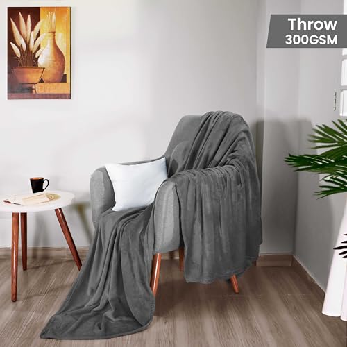 Utopia Bedding Fleece Blanket Throw Size Grey 300GSM Luxury Anti-Static Fuzzy Soft Microfiber Blanket for Couch, Sofa and Bed (60x50 Inch) - Image 2
