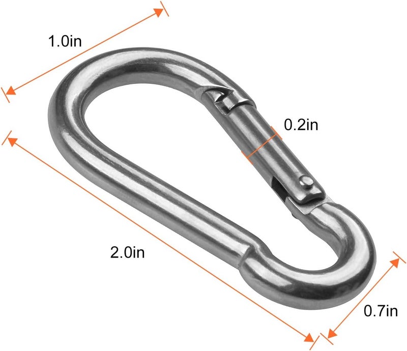 CBTONE 25 Pack 2 Inch Spring Snap Hook Stainless Steel 304 Clip Keychain Heavy Duty Quick Link Hook for Camping Fishing Hiking Traveling - Image 2