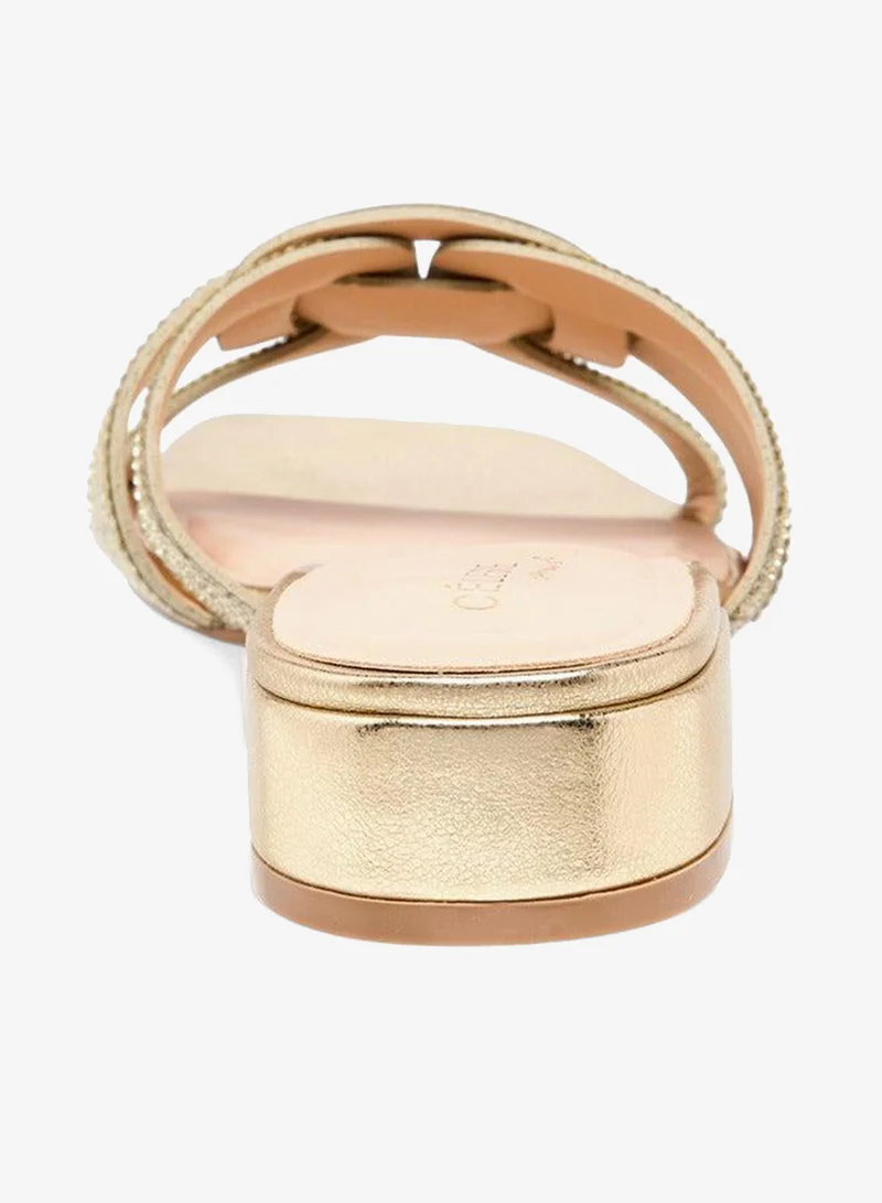 Celeste Gold Women Block Heel Sandals Ramadan Collection for Women | Best Price UAE