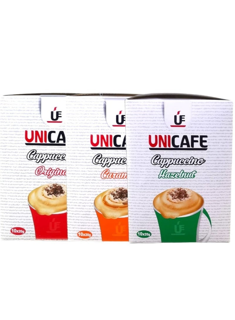 Cappuccino Original + Cappuccino Hazelnut + Cappuccino Caramel, 20g