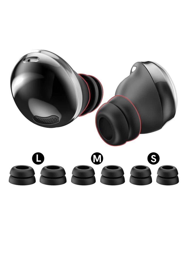 XICEN 3 Pairs Memory Foam Galaxy Buds 2 Pro Ear Tips Buds S M L 3 Size Replacement  Earbuds Compatible with Samsung Galaxy Buds Pro 2 Pro Black  - Image 1