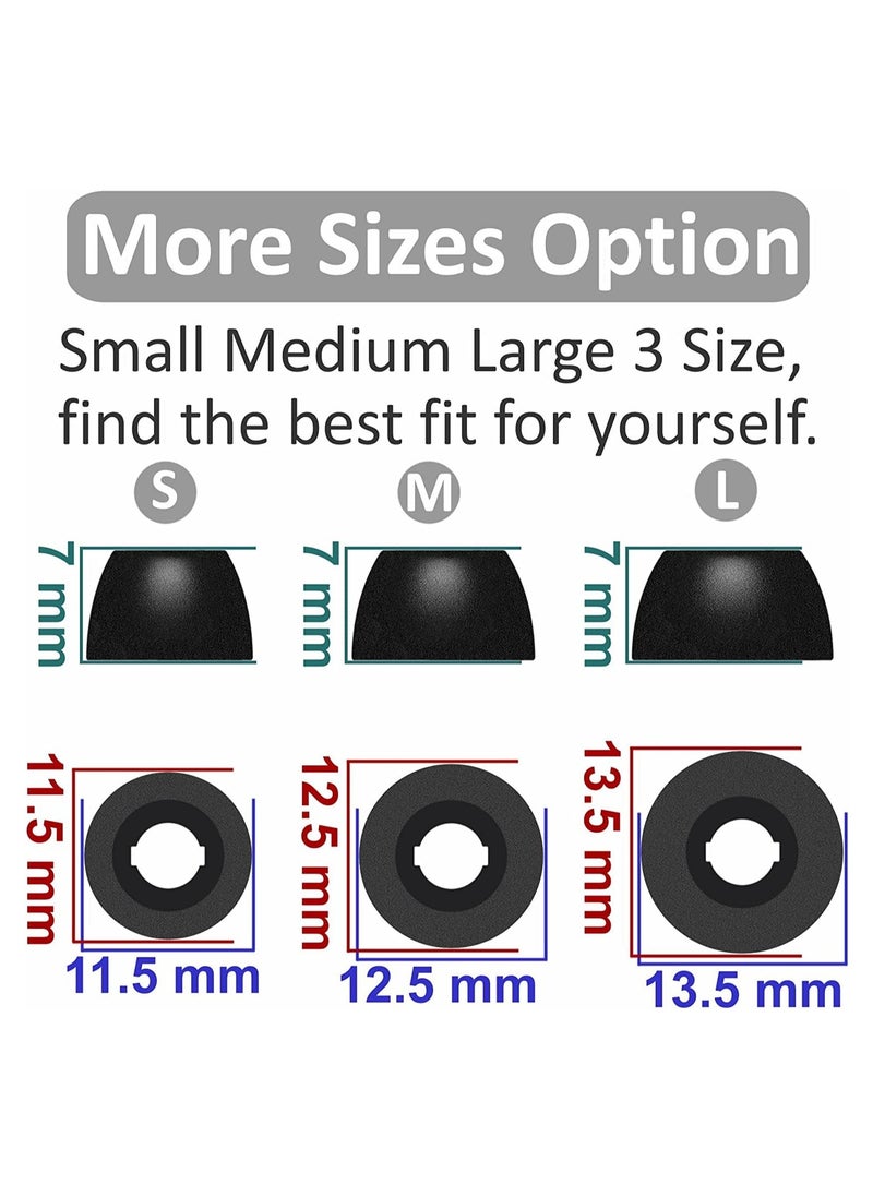 XICEN 3 Pairs Memory Foam Galaxy Buds 2 Pro Ear Tips Buds S M L 3 Size Replacement  Earbuds Compatible with Samsung Galaxy Buds Pro 2 Pro Black  - Image 2