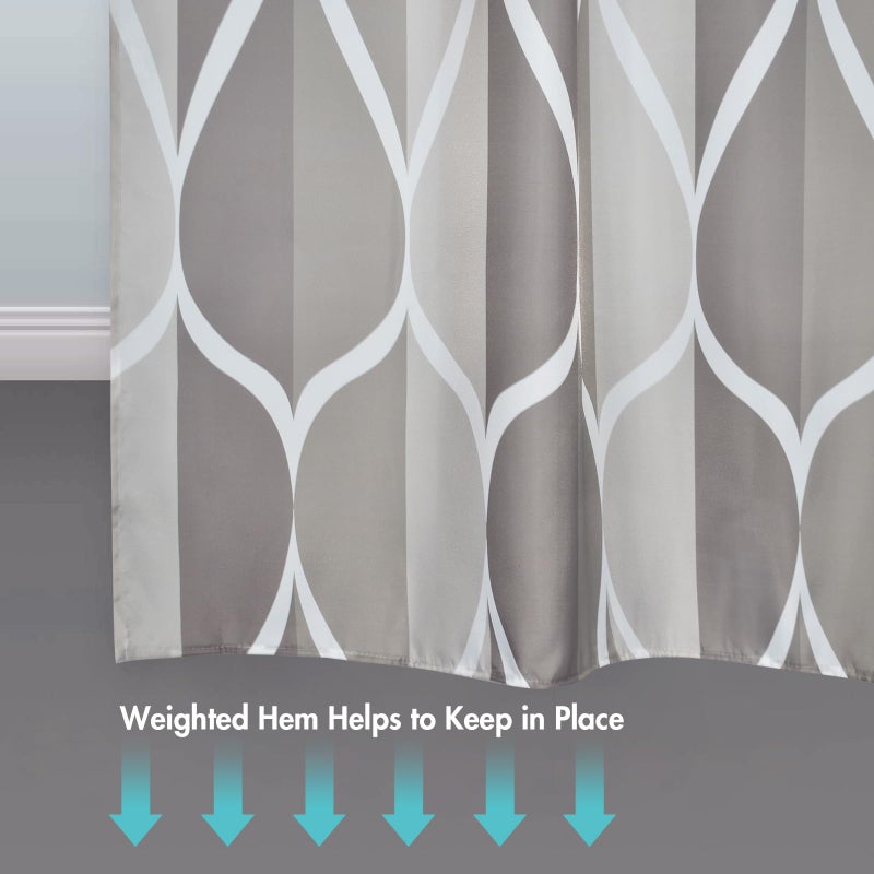 Gelbchu Light Grey Brown Shower Curtain  Waterproof Design and Polyester  Quick-Drying  Weighted Hem  Brown Shower Curtains Set for Bathroom W 72 x H 72  Machine Washable with 12 Hooks - Image 4