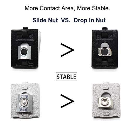 BLCCLOY 10 Sets 2020 Aluminum Extrusion T Slot Corner Bracket 20 Series Extruded Hardware 90 Degree Right Angle Connector with M5 Bolts Nuts for 20/20 2040 T V Slot Black Aluminum Profile - Image 4