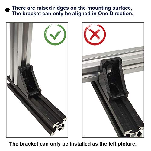 BLCCLOY 10 Sets 2020 Aluminum Extrusion T Slot Corner Bracket 20 Series Extruded Hardware 90 Degree Right Angle Connector with M5 Bolts Nuts for 20/20 2040 T V Slot Black Aluminum Profile - Image 5