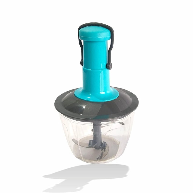 HARSHLOVE Hand Press Fruits and Vegetable Push Chopper 900ml for Kitchen 4 Sharp Stainless Steel Blades Unbreakable FoodGrade Plastic AntiSlip Base Made in India - Image 5