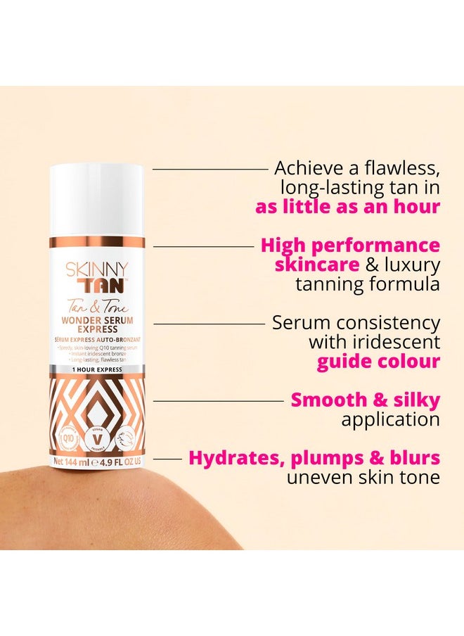 Skinny Tan - Skinnytan Tan And Tone Wonder Serum Express - Hydrating Serum With Anti-Aging Q10, Aloe Vera, And Vitamin E - 1 Hour Express - 4.9 Oz - Image 1