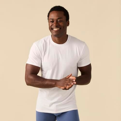 Gildan Mens Cotton Stretch Tshirts Multipack Artic White Crew 3Pack Small - Image 3