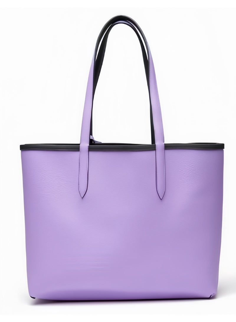 لاكوست حقيبة يد كبيرة سعة مزدوجة الجوانب للنساء من لاكوست، متعددة الوظائف وعصرية، باللونين الأسود والأرجواني - Image 5