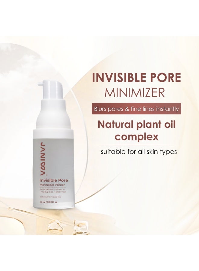 JANIWA Invisible Pore Minimizer Primer – Matte Face Primer for Oily Skin, Oil Control, Pore Minimizer & Long-Lasting Smooth Makeup Base (18ml) - Image 2