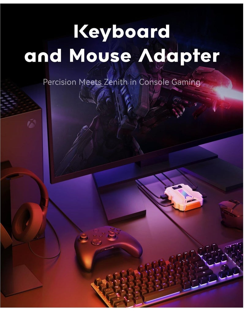 Generic - Keyboard Mouse Adapter for PC Game Controller Emulator for PC, PS4, PS3, Switch, Xbox One, Xbox 360, Xbox Series S/X, Advanced Crossover Gaming Converter, Supports Headphones, App Customization - Image 1