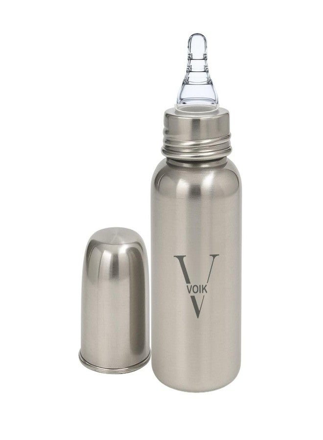 VOIK Stainless Steel Baby Feeding Bottle | BPA Free, Anti-Colic, Leak-Proof | 140ml | SS 304 Food-Grade | for 3+ Months Babies | Eco-Friendly and Durable - Image 1
