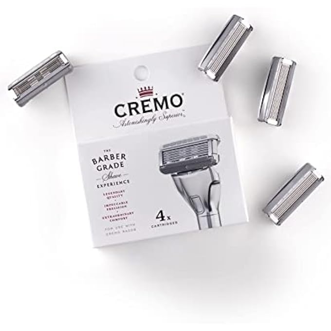 كريمو شفرات الحلاقة Cremo Barber Grade للرجال 4 عبوات فضية - Image 3