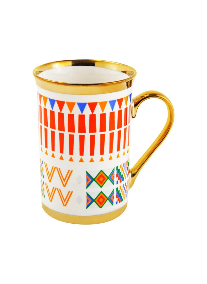 AL SANIDI Al-Qatt Al-Asiri inscription cup, Coffee cup for trips and travel, White, capacity 330 ml  - Image 1