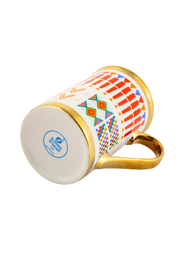 AL SANIDI Al-Qatt Al-Asiri inscription cup, Coffee cup for trips and travel, White, capacity 330 ml  - Image 4
