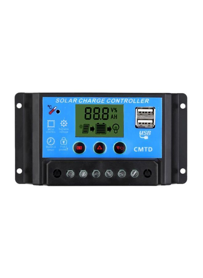 NIBEMINENT LCD Solar Charge Controller Black/Blue 14x4x8centimeter  - Image 1