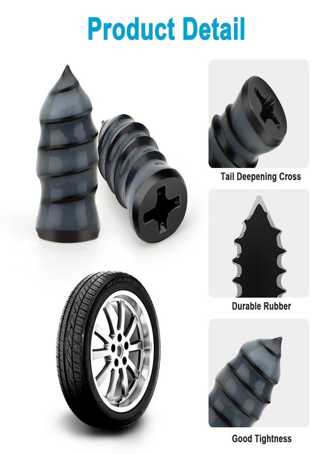Linkstyle 100pcs Tire Screw Plug Repair Kit, 2 Sizes Repair Rubber Nail for Car Motorcycle Truck Tire Puncture Repair - Image 3