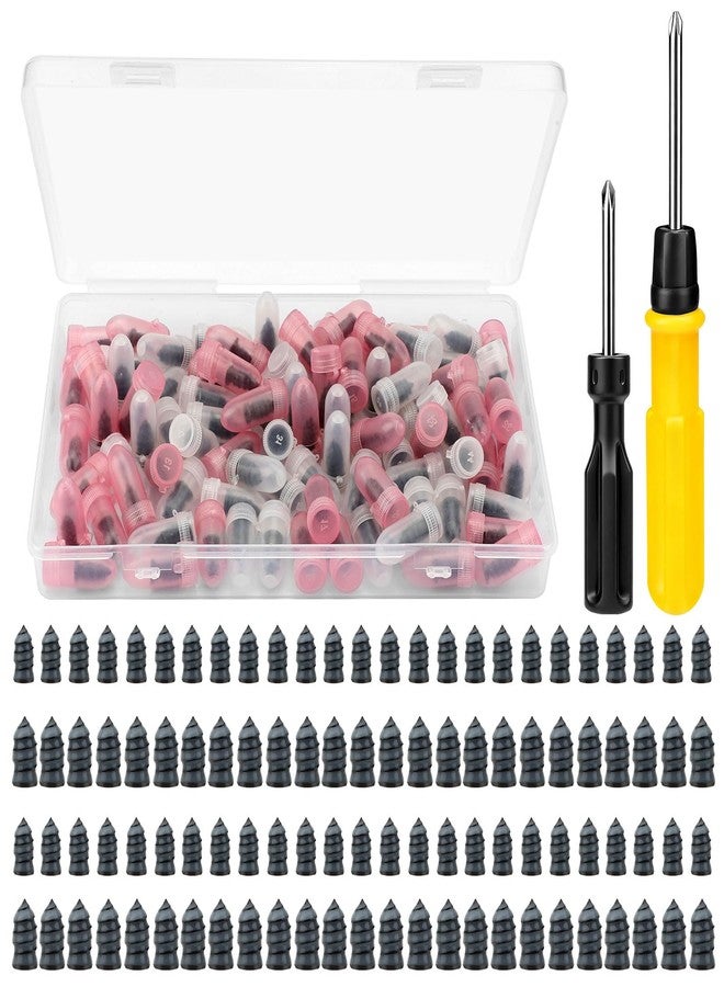 Linkstyle 100pcs Tire Screw Plug Repair Kit, 2 Sizes Repair Rubber Nail for Car Motorcycle Truck Tire Puncture Repair - Image 1
