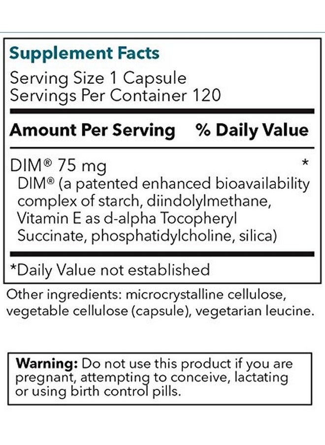 Energetic Nutrition - Dimpro Bioresponse Dim 75 Mg 120 Caps 1 Bottle - Image 1