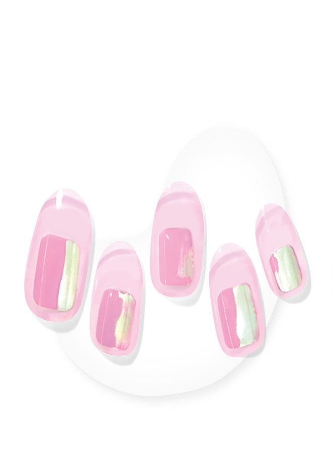 Dashing Diva Glaze Nail Strips - Pink Dew | Works with Any LED Nail Lamp | Long Lasting, Chip Resistant, Semicured Gel Nail Strips | Contains 34 Salon Quality Nail Wraps, 1 Prep Pad, 1 Nail File - Image 1
