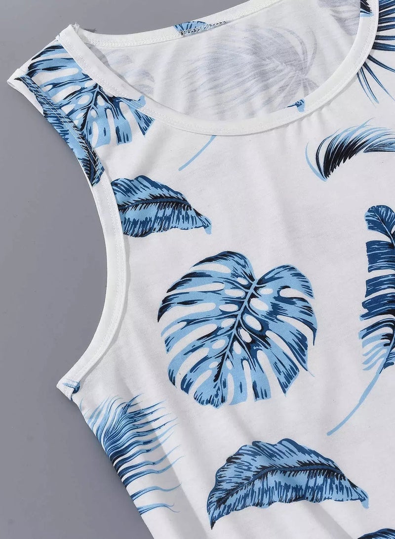Men Tropical Print Tank Top - Image 4