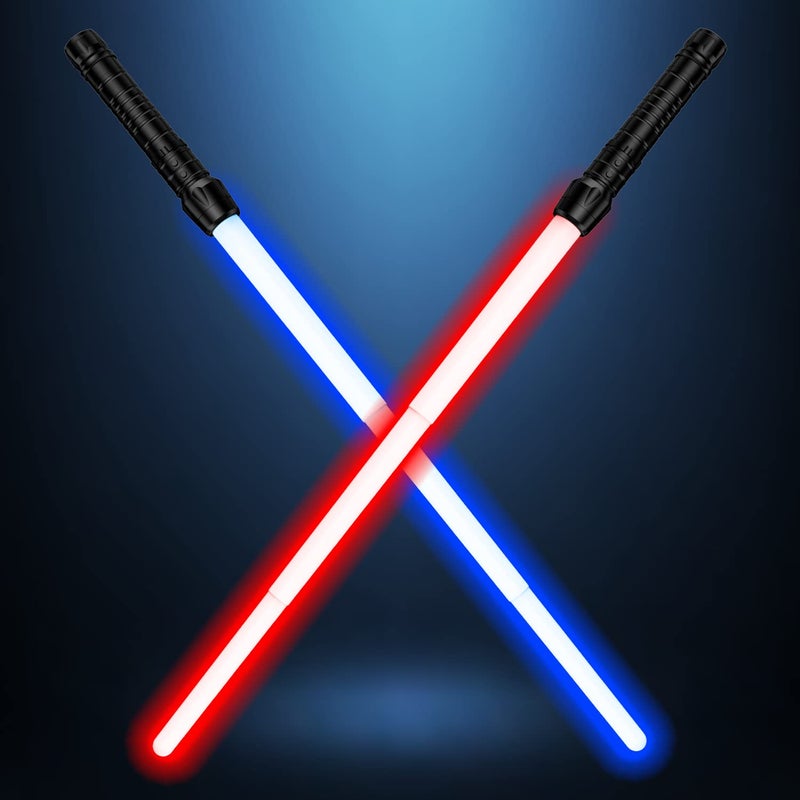 Solizan Light Up Saber with FX Sound Light Sabers for Kids Retractable Light Swords Gifts Set for Boys Girls Birthday Christmas Halloween Parties 7 Colors LED Glow in The Dark Toy for Kids Adult Black - Image 3