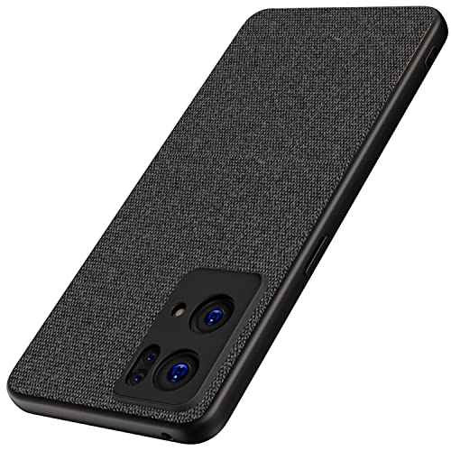 Kapa Soft Fabric Hybrid for Oppo Reno 7 Pro (5G) Back Cover, Shockproof Protection Slim Hard Back Case (Black) - Image 1