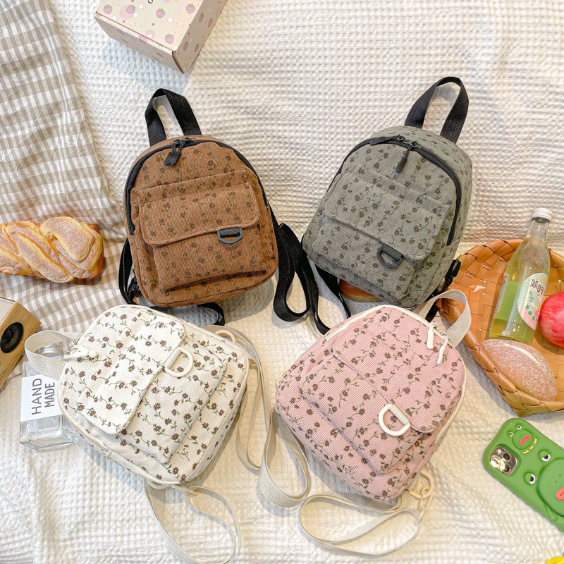 Velvet Mini Backpack Large Capacity Student Fashion Simple Personality Travel Small Backpack - Image 2