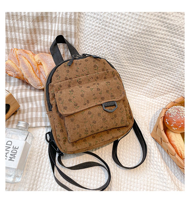 Velvet Mini Backpack Large Capacity Student Fashion Simple Personality Travel Small Backpack - Image 1