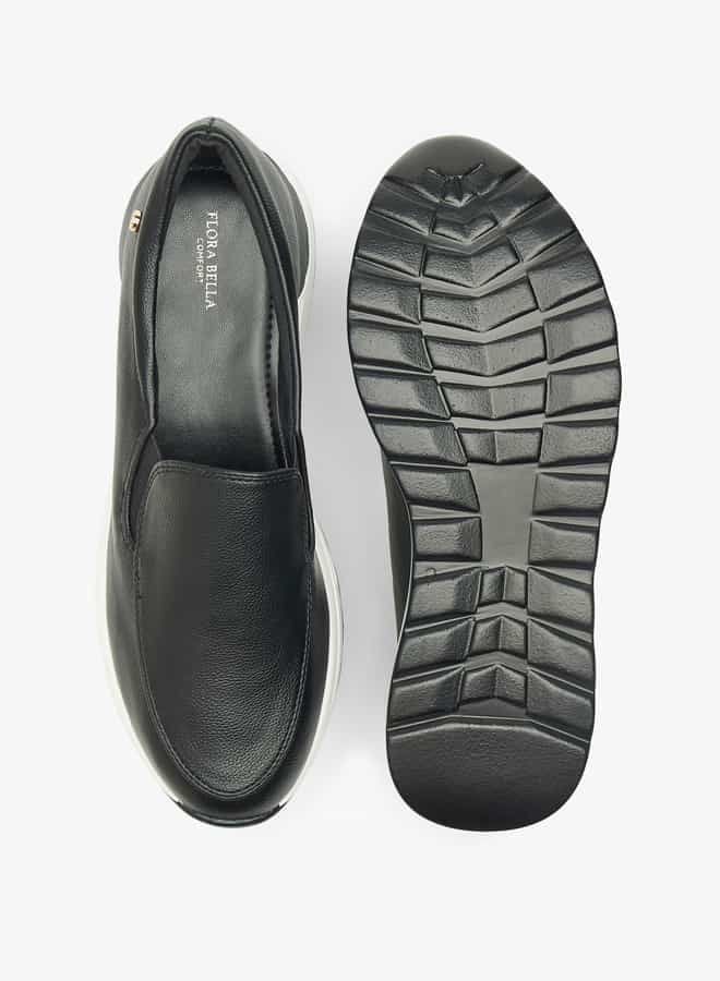 Flora Bella By Shoexpress Women Solid Slip-On Loafers with Platform Heels  - Image 4