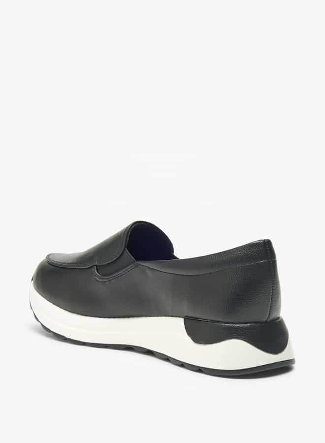 Flora Bella By Shoexpress Women Solid Slip-On Loafers with Platform Heels  - Image 2