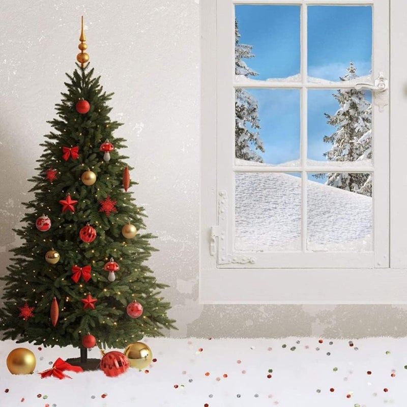 GLOGLOW Christmas Artificial Snow Blanket, Artificial Snow Non Woven Fabric with Colorful Transparent Sequins for Indoor Winter Decor, Christmas Trees, Fireplaces, 30x40 Inches - Image 1