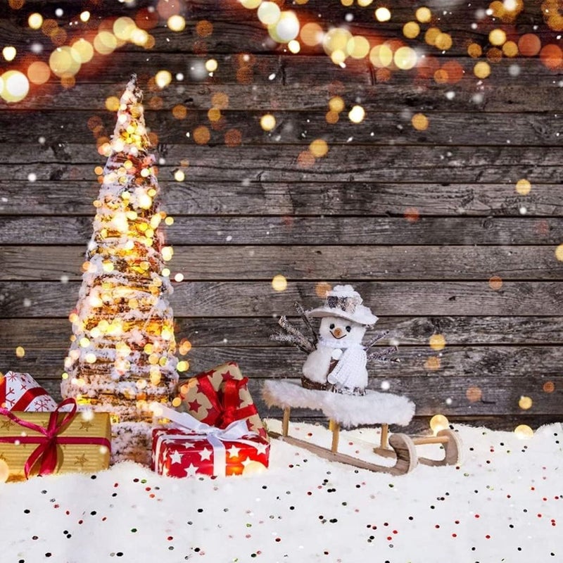 GLOGLOW Christmas Artificial Snow Blanket, Artificial Snow Non Woven Fabric with Colorful Transparent Sequins for Indoor Winter Decor, Christmas Trees, Fireplaces, 30x40 Inches - Image 3