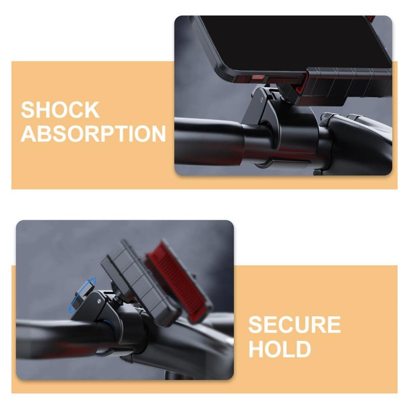 Luxshiny Shock Absorbing Motorcycle Phone Holder Universal Bike Mount Handlebar Navigation Bracket Vibration Dampening Compatible - Image 4