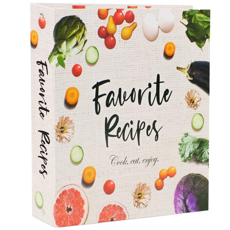 Craftsaints Recipe Binder 8.5X11  3 Ring Diy Cookbook Binder Kit 12 Dividers & 25 Plastic Sleeves & 25 Recipe Pages & 36 Labels  Recipe Organizer Binder Kit  Recipe Book (Vegetable) - Image 1