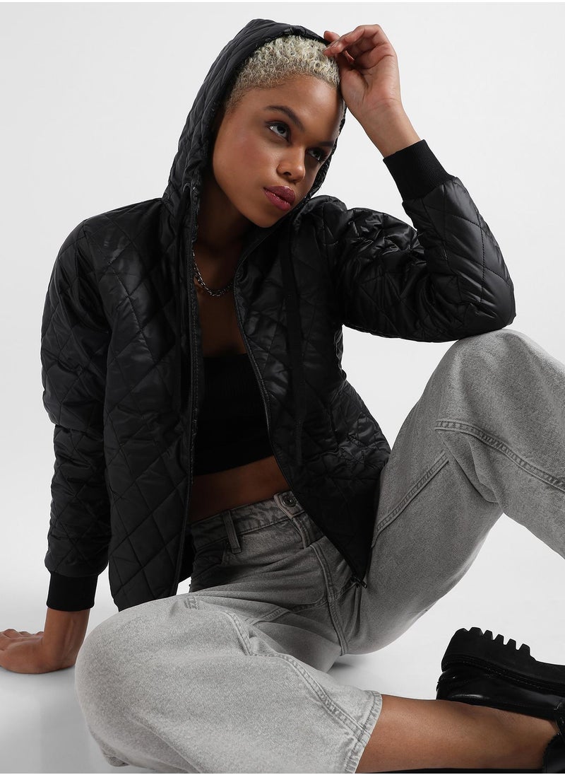 Campus Sutra Campus Sutra Women's Quilted Puffer Jacket With Zip-Closure  - Image 1
