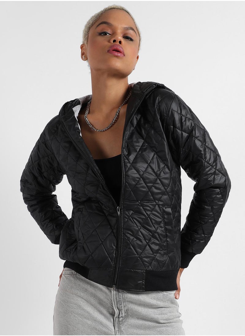Campus Sutra Campus Sutra Women's Quilted Puffer Jacket With Zip-Closure  - Image 2
