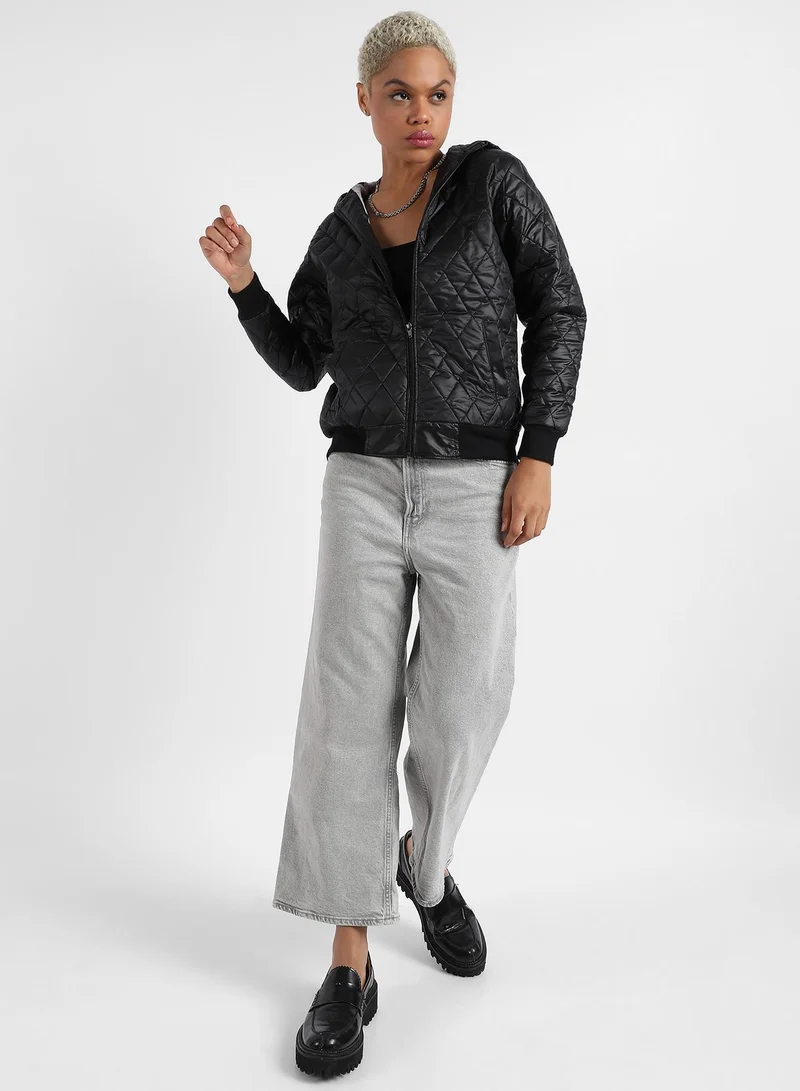 Campus Sutra Campus Sutra Women's Quilted Puffer Jacket With Zip-Closure