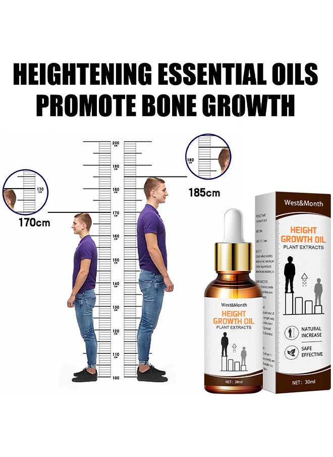 West&Month Height Growth Oil Plant Extracts, Body Boost Essential Oils Foot Stimulation Massage, Natural Herbal Height Increasing Essential Oil, Growth Massage Oil, Promot Bone Growth For Adolescent Bone Growth  - Image 3
