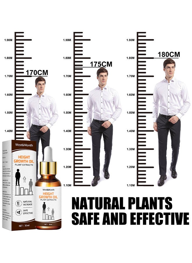 West&Month Height Growth Oil Plant Extracts, Body Boost Essential Oils Foot Stimulation Massage, Natural Herbal Height Increasing Essential Oil, Growth Massage Oil, Promot Bone Growth For Adolescent Bone Growth  - Image 2