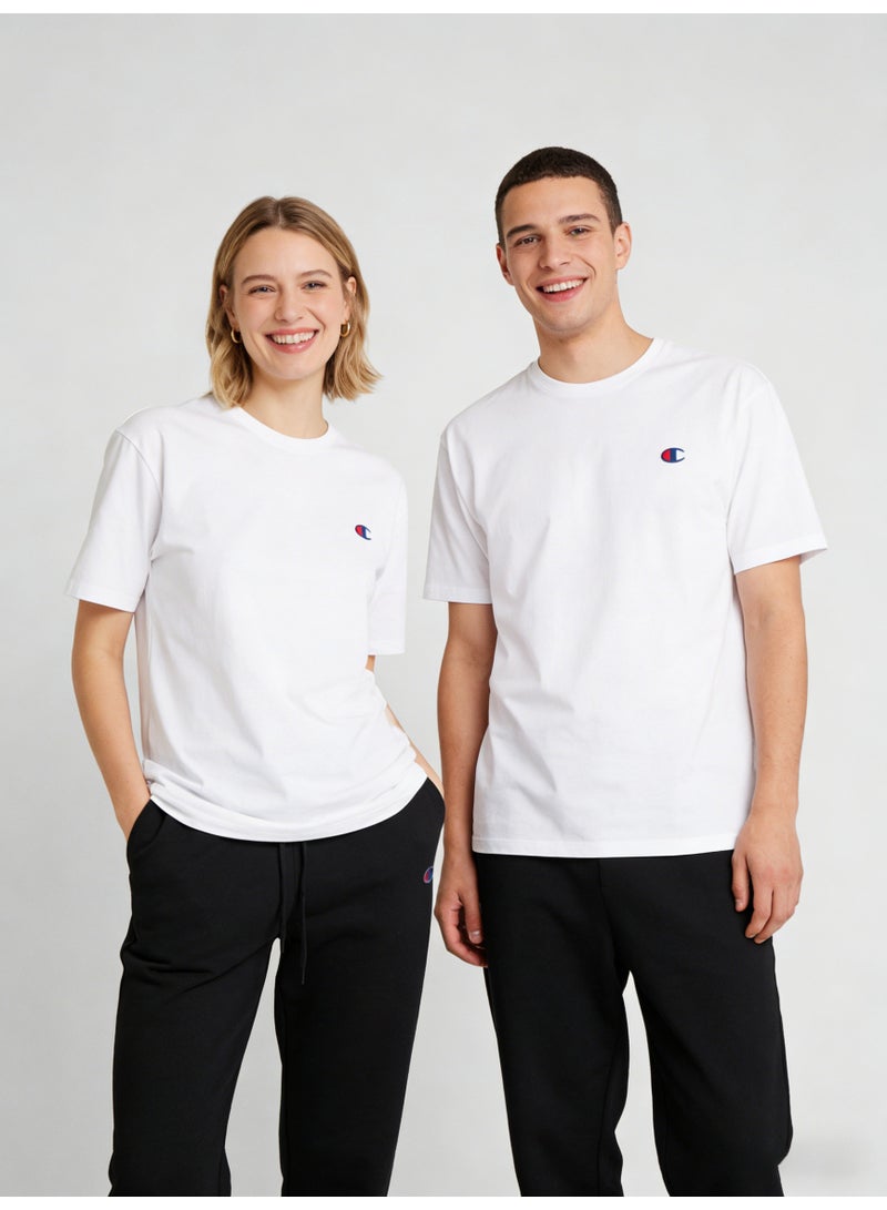 شامبيون Champion Classic Small C Logo Crewneck T-Shirt | Unisex Cotton Short Sleeve Tee - Image 3