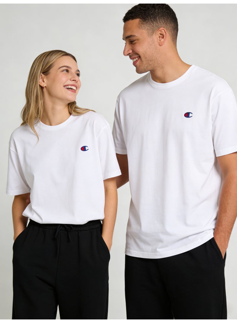شامبيون Champion Classic Small C Logo Crewneck T-Shirt | Unisex Cotton Short Sleeve Tee - Image 5
