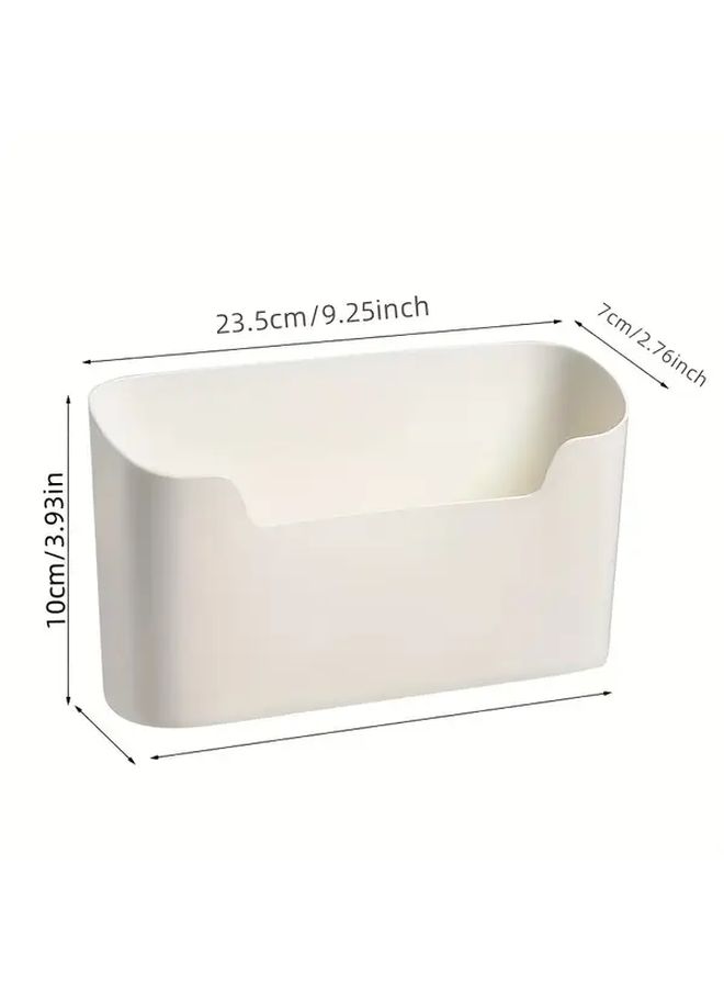 Multi Functional Wall Mounted Storage Organizer No Drill Required Kitchen Bathroom Cabinet Door Basket With Adhesive Fridge Side Shelf Perfect For Food Packaging Cosmetics Small Items 1 Piece Space Saving - Image 3