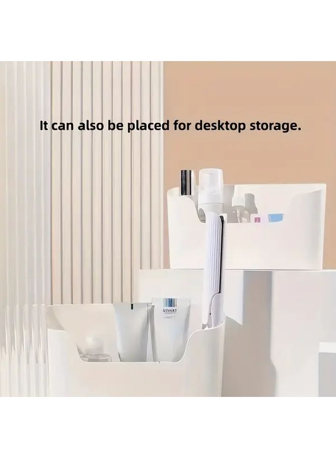 Multi Functional Wall Mounted Storage Organizer No Drill Required Kitchen Bathroom Cabinet Door Basket With Adhesive Fridge Side Shelf Perfect For Food Packaging Cosmetics Small Items 1 Piece Space Saving - Image 5