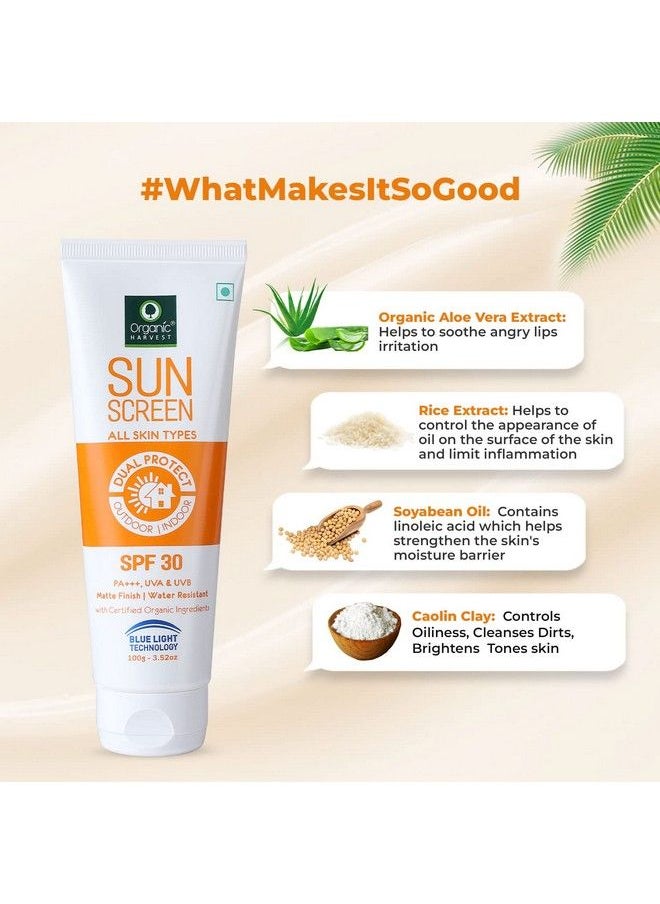 Organic Harvest Sunscreen Spf 30 With Blue Light Technology Protects From Harmful Uva & Uvb Rays Pa+++ For All Skin Type 100% Organic Sulphate & Paraben Free 100Gm (Pack Of 2)  - Image 3